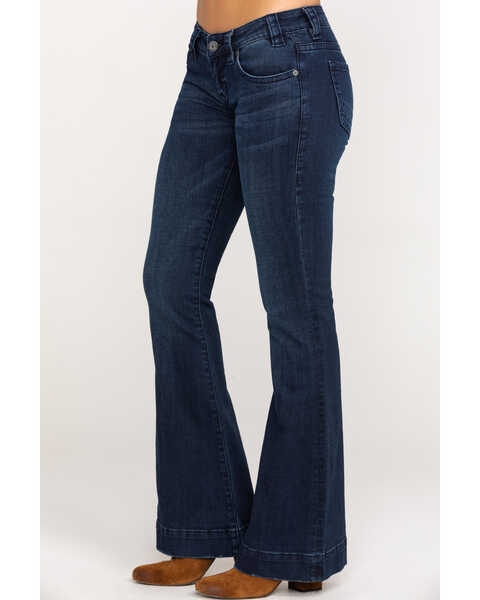Image #3 - Rock & Roll Cowgirl Women's Dark Wash Low Rise Trouser, , hi-res