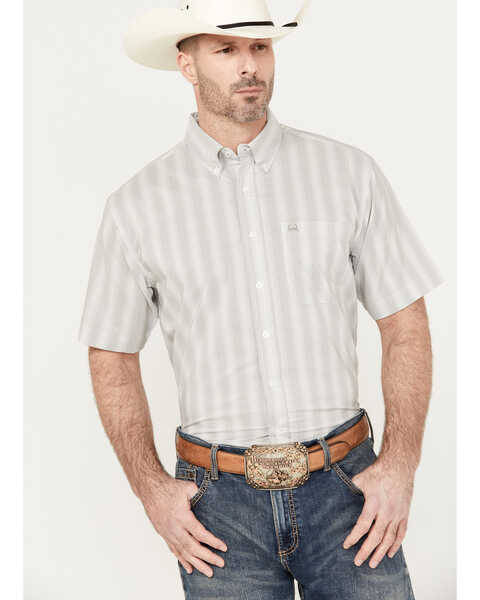Image #1 - Cinch Men's ARENAFLEX Short Sleeve Button Down Western Shirt, White, hi-res