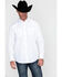 Gibson Men's Solid Long Sleeve Pearl Snap Western Shirt , White, hi-res