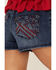 Image #4 - Shyanne Women's States Americana Embroidered High Rise 1/2 Shorts, , hi-res