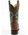 Corral Women's Studded Floral Embroidery Western Boots - Square Toe, Brown, hi-res