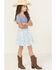 Image #1 - Trixxi Girls' Floral Print Ruffle Skirt, Blue, hi-res
