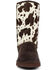Superlamb Women's Turano 11" Cow Print Real Hair-On Casual Pull On Boots - Round Toe , Chocolate, hi-res
