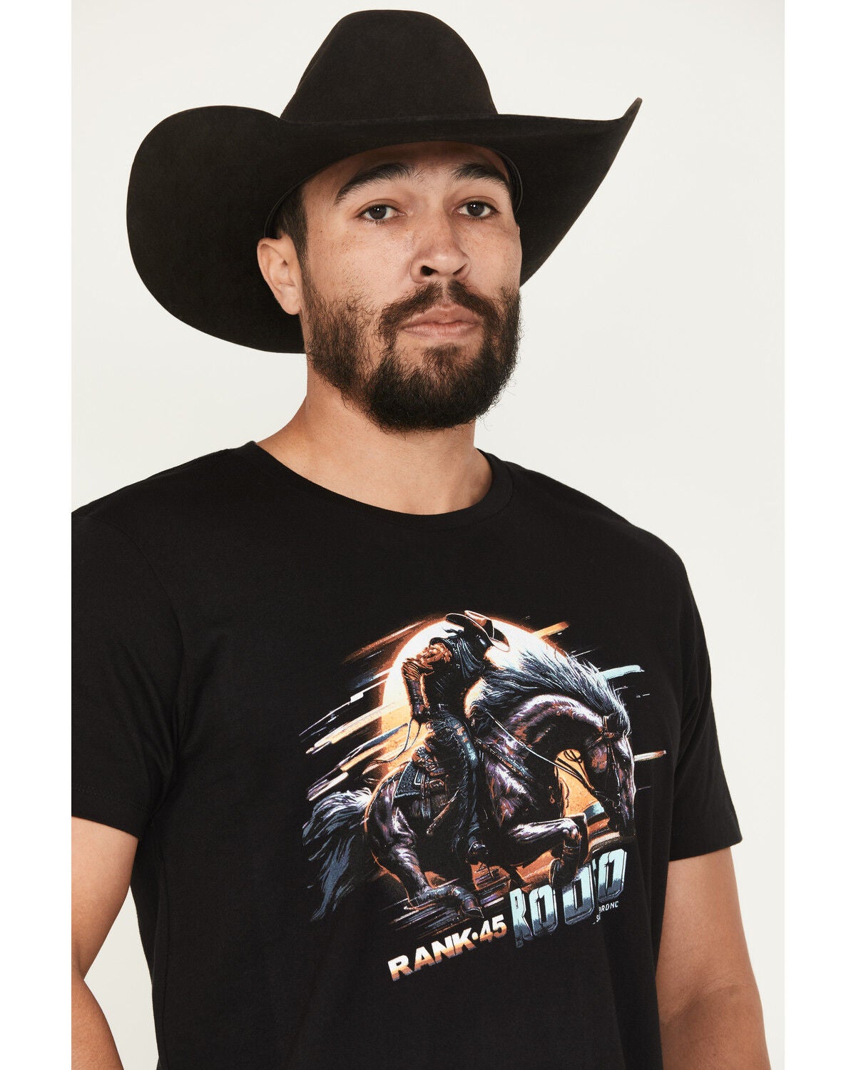 Image #2 - RANK 45&reg; Men's Bronc Lightning Short Sleeve Graphic T-Shirt, Black, hi-res