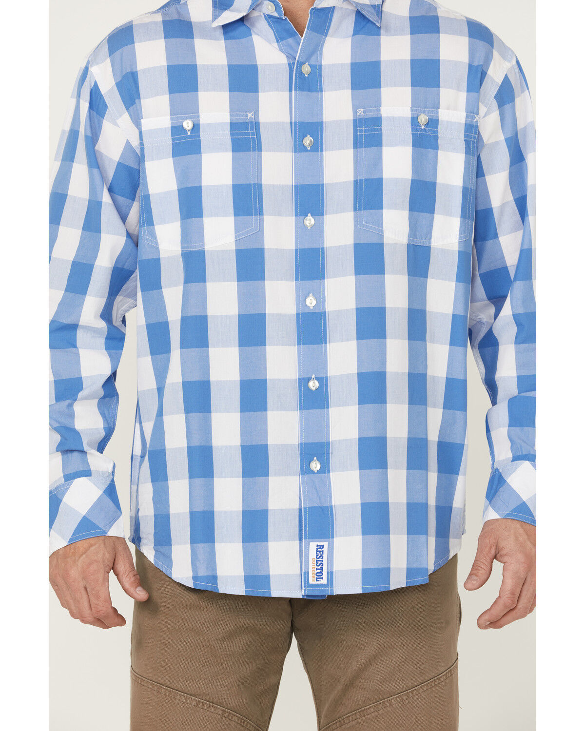Image #3 - Resistol Men's Lantana Buffalo Check Plaid Long Sleeve Button Down Western Shirt, White, hi-res