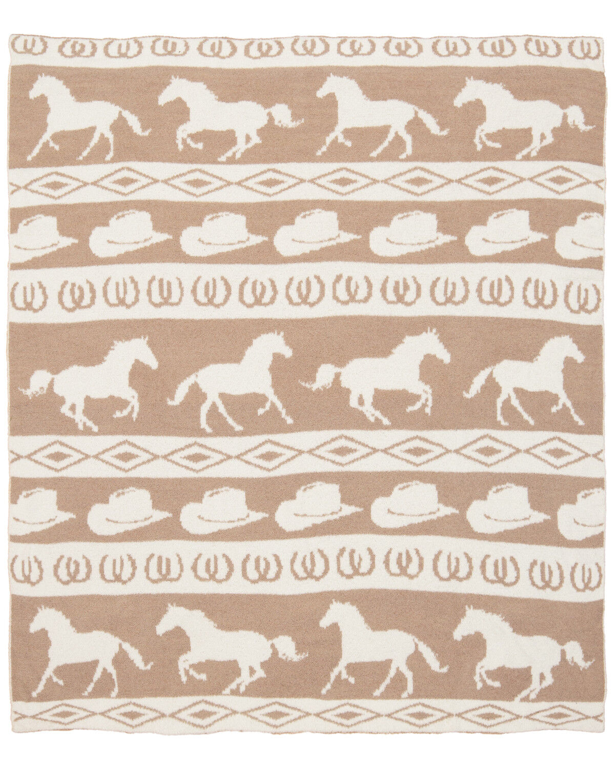 Image #2 - Carstens Home Wrangler Rodeo Stretchy Throw Blanket, Tan, hi-res