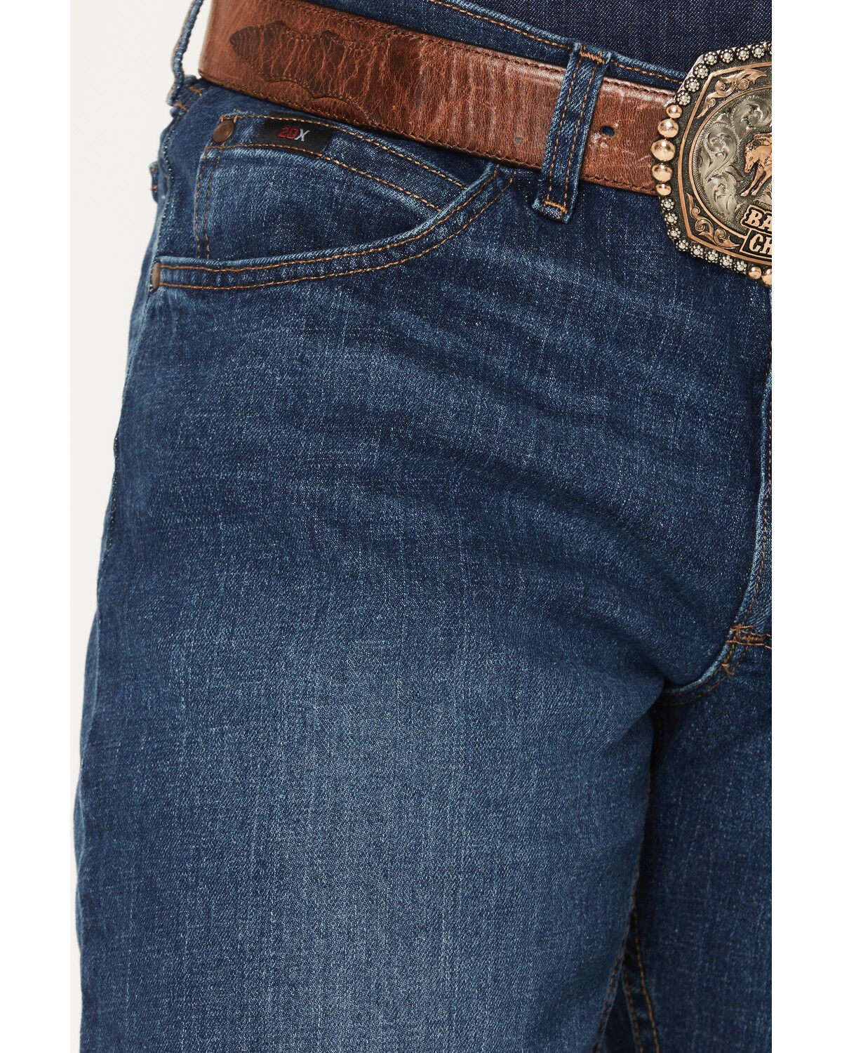 Image #2 - Wrangler X Cody Johnson Men's 02MWX Moonlight Dark Wash Bootcut Stretch Denim Jeans - Tall, Dark Wash, hi-res
