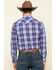 Image #2 - Rock & Roll Denim Men's Ombre Crinkle Plaid Long Sleeve Western Shirt, Blue, hi-res