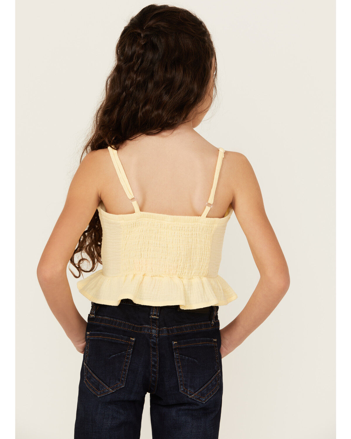 Image #4 - Fornia Girls' Peplum Tank, Yellow, hi-res