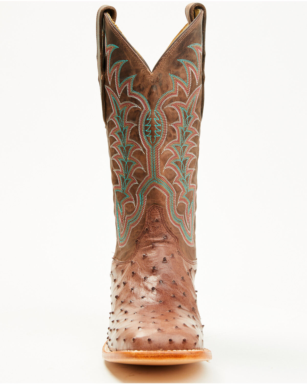 Image #4 - Justin Men's Chisolm Exotic Ostrich Western Boots - Broad Square Toe, Brown, hi-res