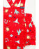 Image #2 - Wrangler Infant Girls' Conversation Print Ruffle Overalls, Red, hi-res