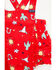 Image #2 - Wrangler Infant Girls' Conversation Print Ruffle Overalls , Red, hi-res