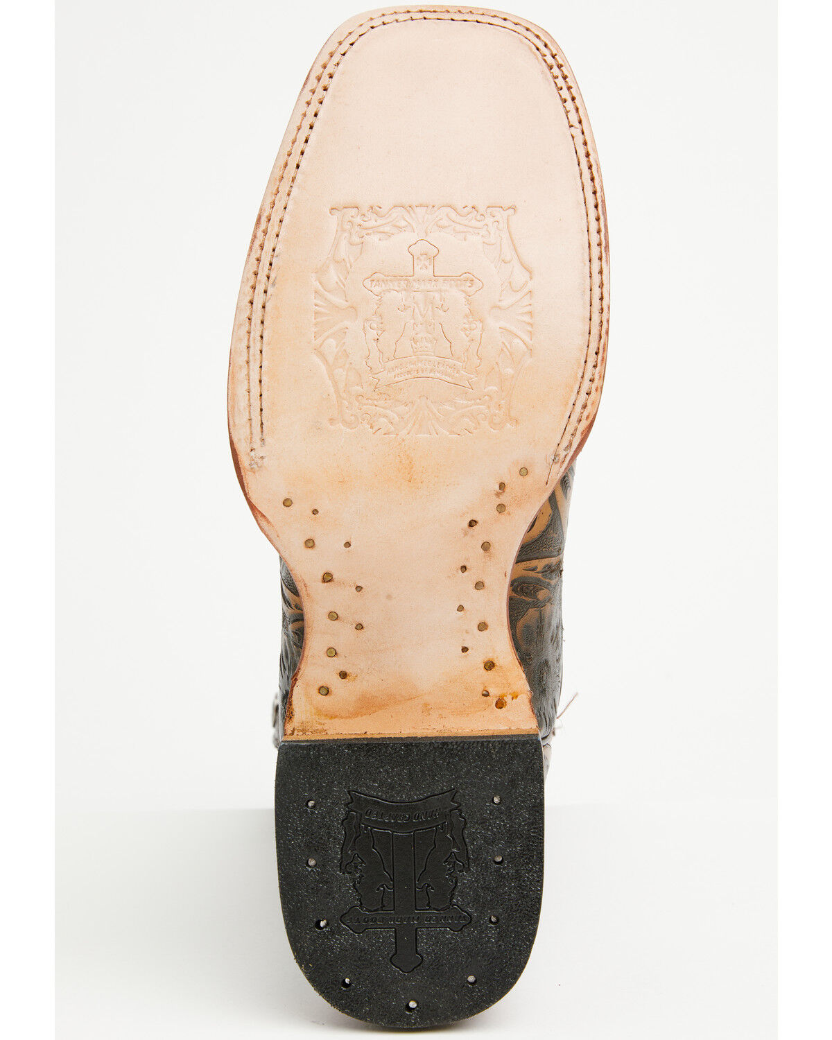 Image #7 - Tanner Mark Men's Hand Tooled Western Boots - Broad Square Toe, Brown, hi-res