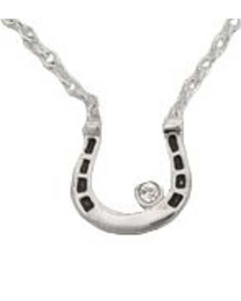 Montana Silversmiths Small Horseshoe & Rhinestone Necklace, Silver, hi-res