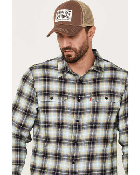 Image #2 - Levi's Men's Classic Worker Plaid Long Sleeve Button-Down Shirt , Olive, hi-res