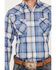 Image #3 - Ely Walker Men's Plaid Print Long Sleeve Pearl Snap Western Shirt, Blue, hi-res