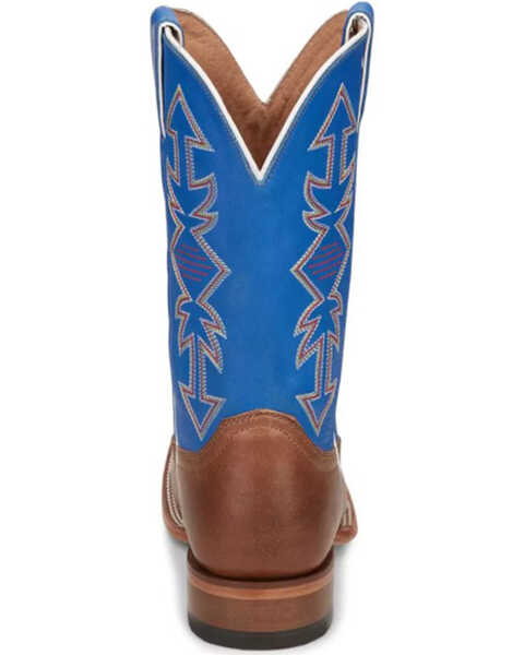 Image #5 - Justin Men's Tan Dayne Punchy Buckskin Leather Western Boot - Square Toe , Blue, hi-res