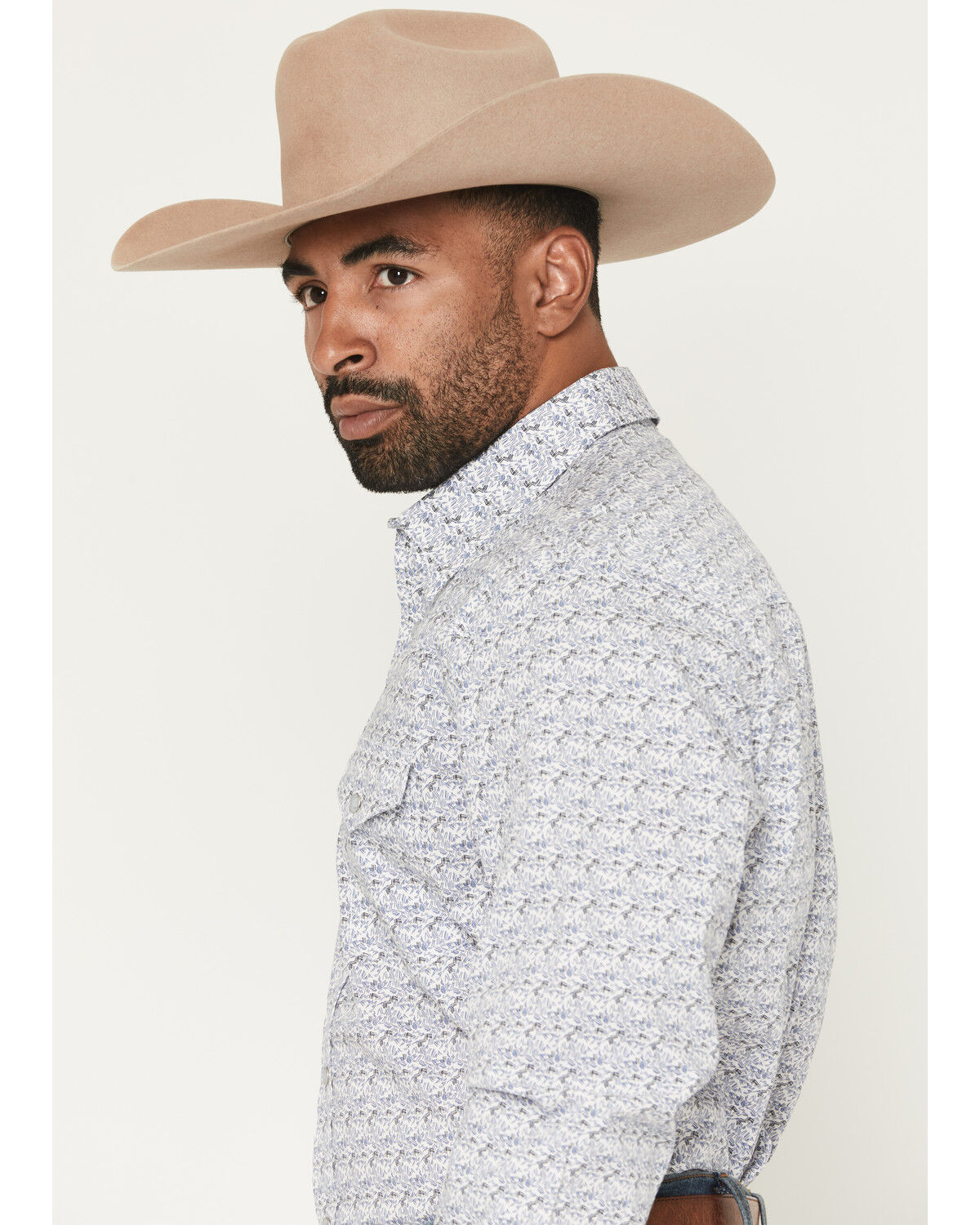 Image #2 - Wrangler 20X Men's Geo Print Long Sleeve Snap Stretch Western Shirt, White, hi-res