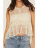 Image #3 - Originality Women's Lace Tie-Front Sleeveless Ruffle Top, Cream, hi-res