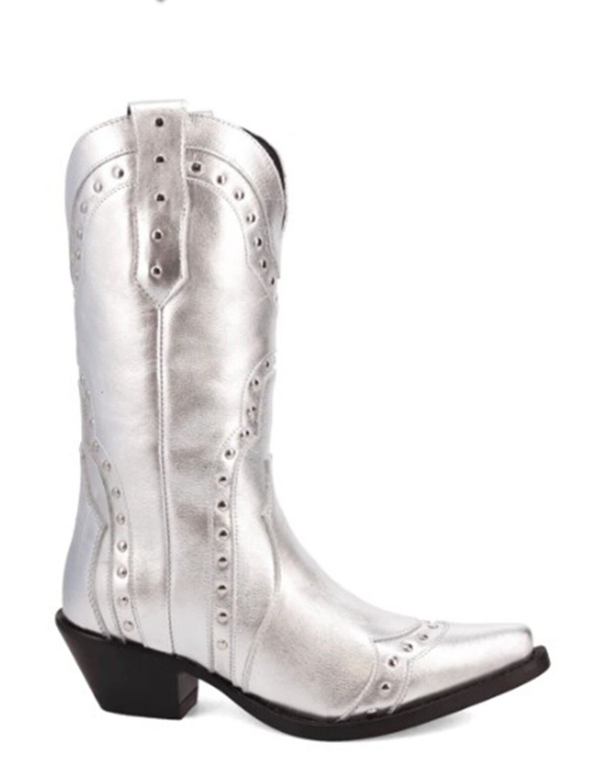 Image #2 - Dingo Women's Sweet Treat Metallic Western Boots - Snip Toe, Silver, hi-res