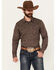 Image #1 - Cody James Men's Garrison Floral Print Long Sleeve Snap Western Shirt, Brown, hi-res