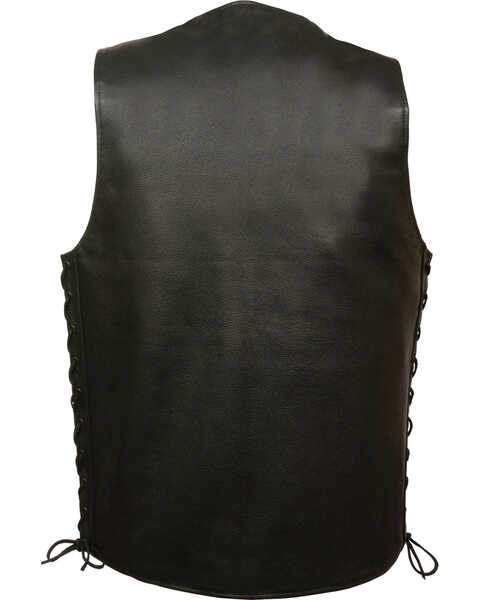 Image #2 - Milwaukee Leather Men's Straight Bottom Side Lace Vest - 5X, Black, hi-res