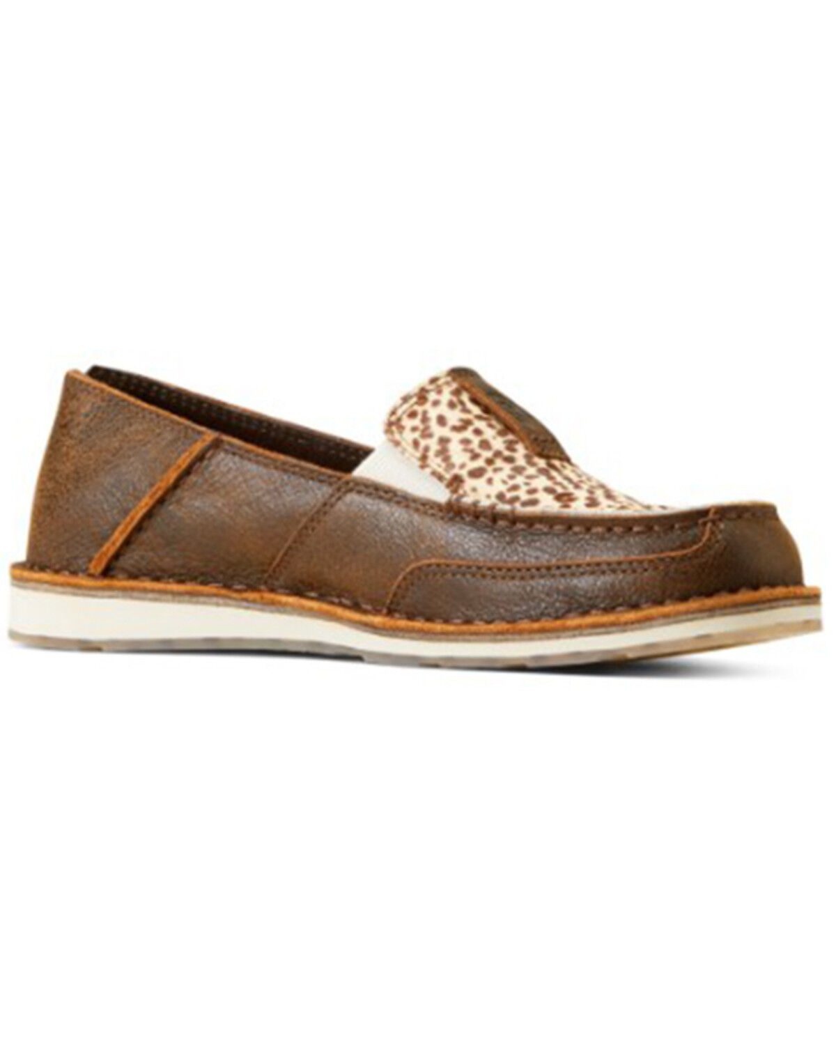 Image #1 - Ariat Women's Cheetah Print Hair On Hide Cruiser Casual Shoes - Moc Toe, Brown, hi-res