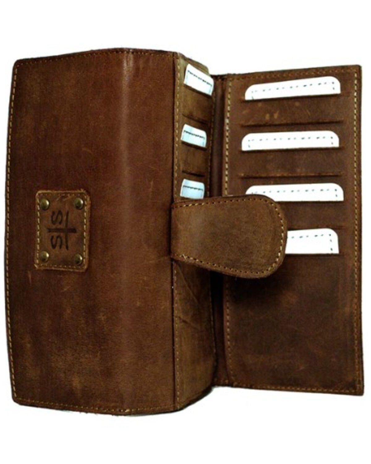 Image #4 - STS Ranchwear by Carroll Women's Baroness Tri-Fold Wallet, Brown, hi-res