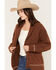 Image #2 - Shyanne Women's Remington Horse Icon Button-Down Cardigan, Brown, hi-res