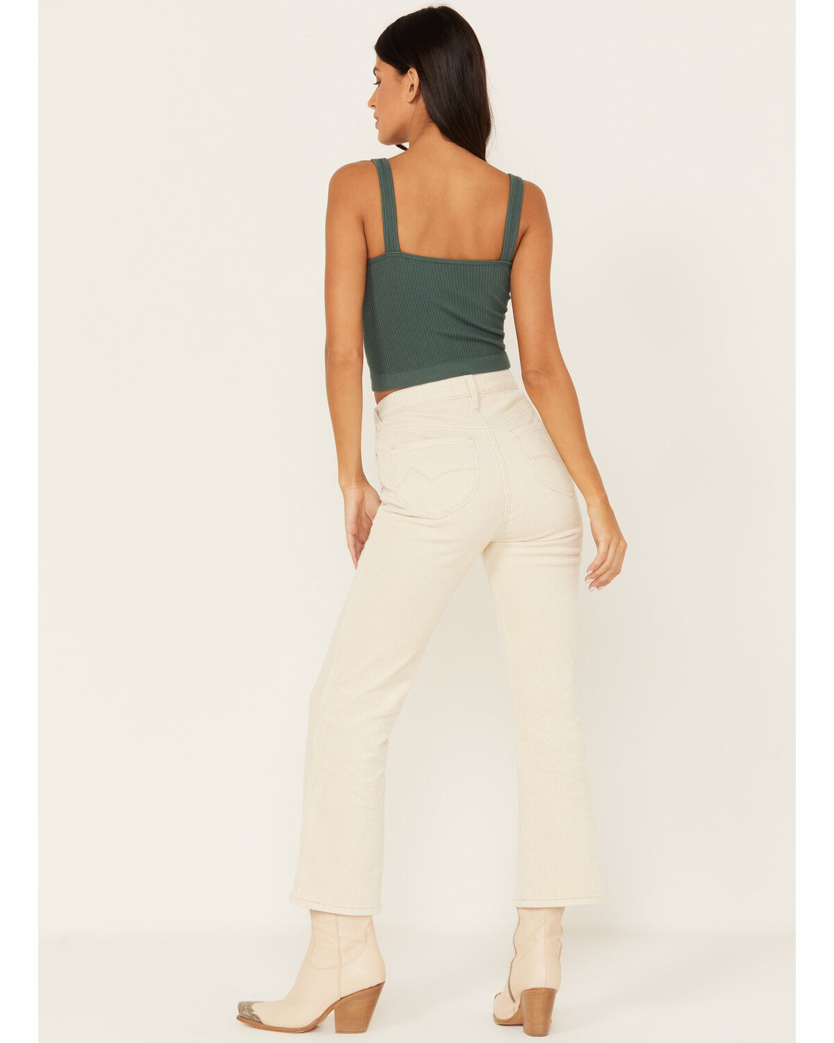 Image #3 - Cleo + Wolf Women's Mid Rise Flare Corduroy Pants, Natural, hi-res