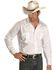 Image #1 - Ely Walker Men's Solid Embroidered Rose Long Sleeve Pearl Snap Western Shirt, Snow, hi-res