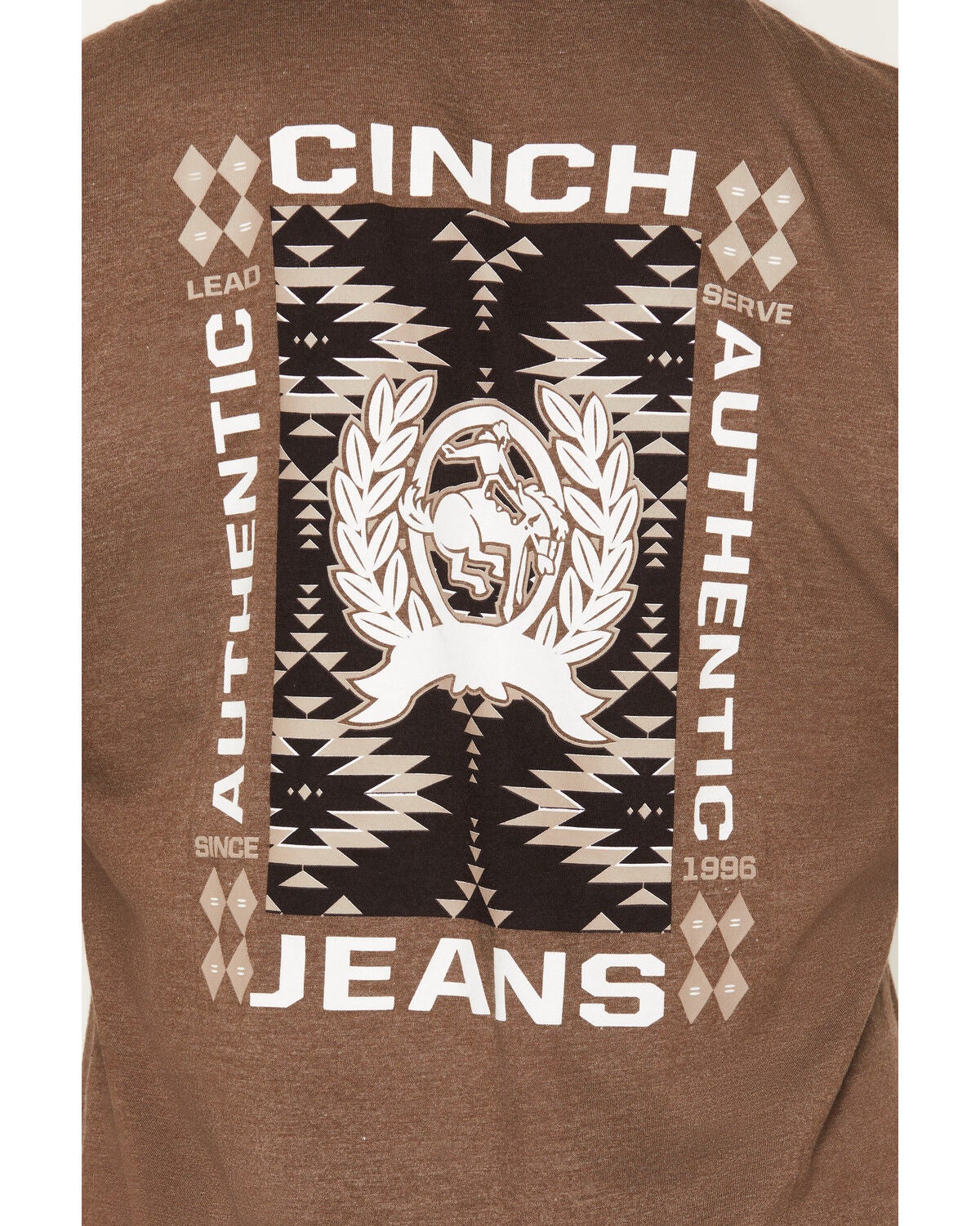 Image #4 - Cinch Men's Boot Barn Exclusive Southwest Short Sleeve Graphic T-Shirt, Brown, hi-res