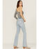 Image #3 - Daze Women's Go Getter Distressed Flare Jeans, Light Blue, hi-res