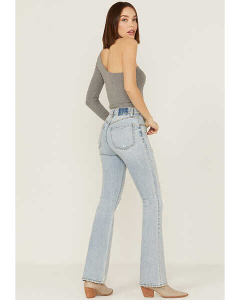 Image #3 - Daze Women's Go Getter Distressed Flare Jeans, Light Blue, hi-res