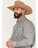 Image #2 - Rodeo Clothing Men's Geo Print Long Sleeve Button-Down Shirt, Grey, hi-res