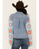 Image #4 - Mystree Women's Crochet Sleeve Medium Wash Denim Jacket , Blue, hi-res