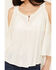 Image #3 - Wild Moss Women's Embroidered Cold Shoulder Top , Ivory, hi-res