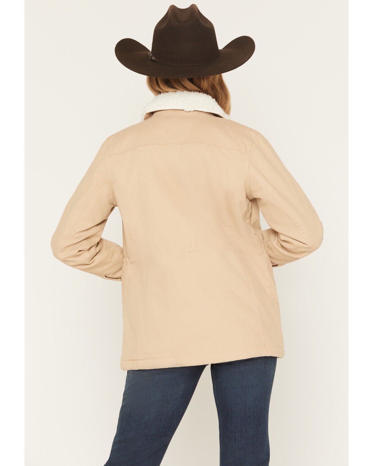 Image #4 - Shyanne Women's Splitcreek Sherpa Lined Stretch Canvas Barn Jacket, Khaki, hi-res