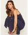 Image #2 - Angie Women's Acid Washed Eyelet Sleeveless Midi Dress, Blue, hi-res