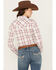 Image #4 - Wrangler Women's Plaid Print Long Sleeve Snap Western Shirt, Blue/red, hi-res