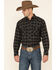 Image #1 - Resistol Men's Black Percy Priest Plaid Long Sleeve Western Shirt, Black, hi-res