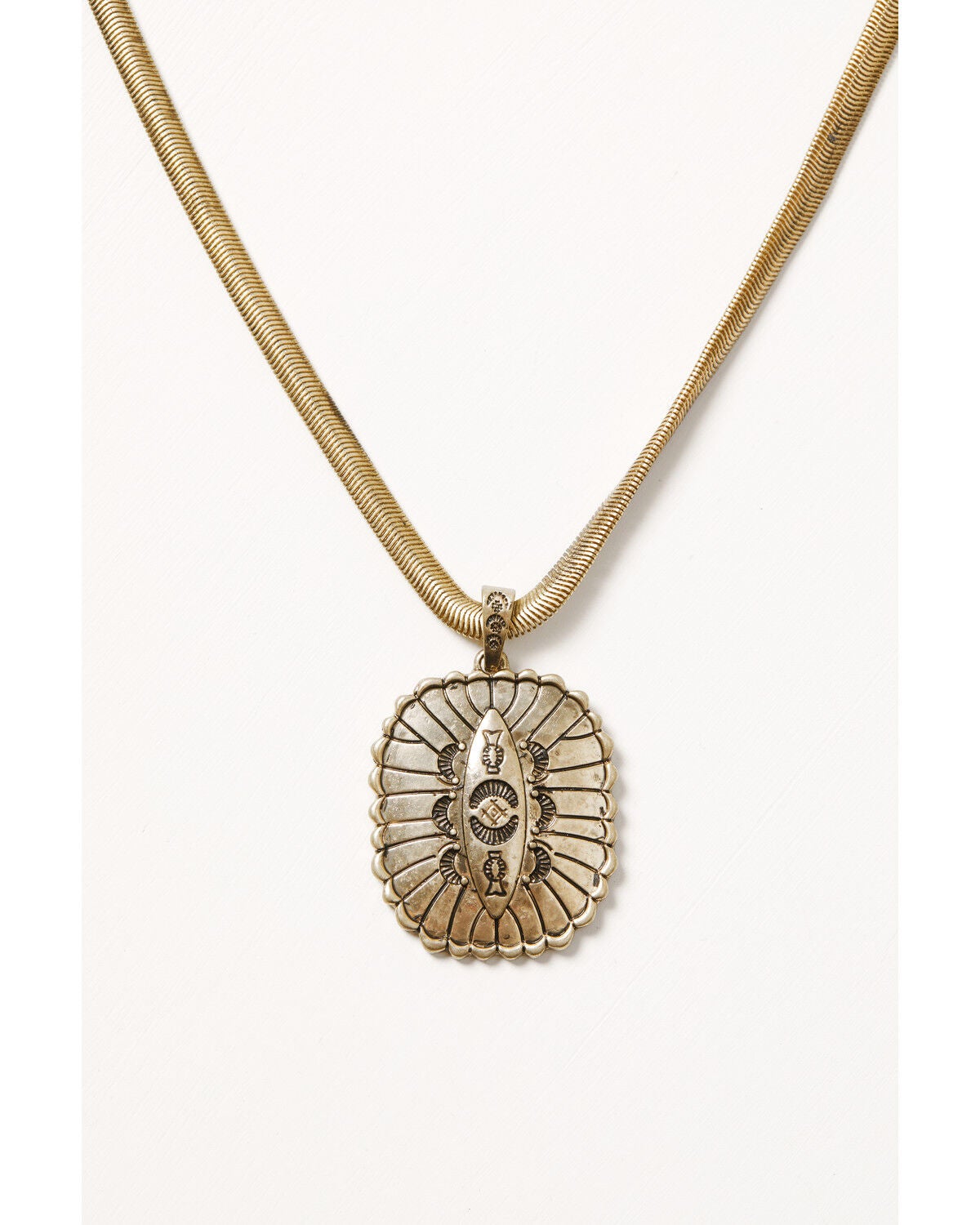 Image #1 - Shyanne Women's Golden Skyland Concho Pendant Necklace, Gold, hi-res