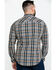 Rock & Roll Denim Men's Teal Washed Yarn Dye Plaid Short Sleeve Western Shirt  , Teal, hi-res