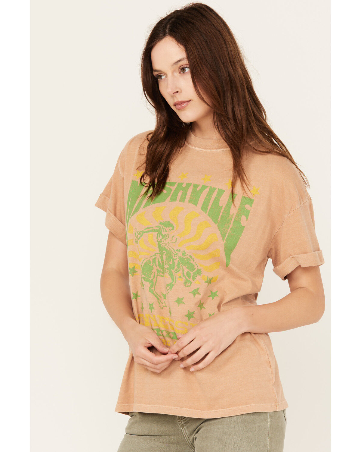 Image #2 - Girl Dangerous Women's Relaxed Music City Nashville Graphic Tee, Mauve, hi-res