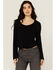 Image #1 - Idyllwind Women's Loma Bell Sleeve Corset Top, Black, hi-res
