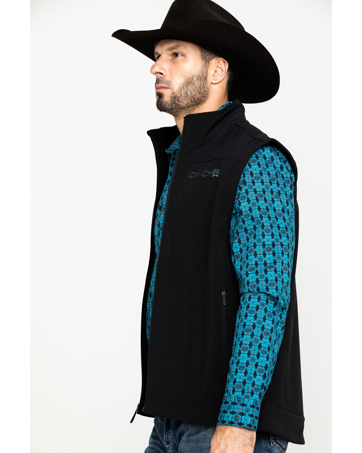 Image #3 - Cinch Men's Solid Bonded Softshell Zip Vest, , hi-res