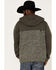 Hooey Men's Jimmy Quilted 1/4 Button Hooded Pullover, Olive, hi-res
