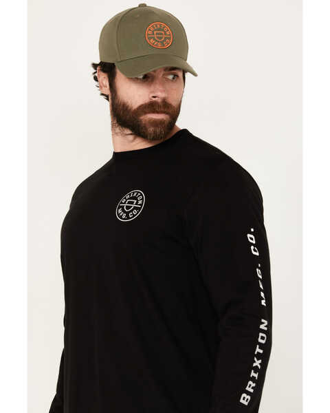 Image #2 - Brixton Men's Crest Long Sleeve Graphic T-Shirt, Black, hi-res
