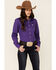 Image #1 - Cinch Women's Solid Purple Long Sleeve Button-Down Western Core Shirt, Purple, hi-res