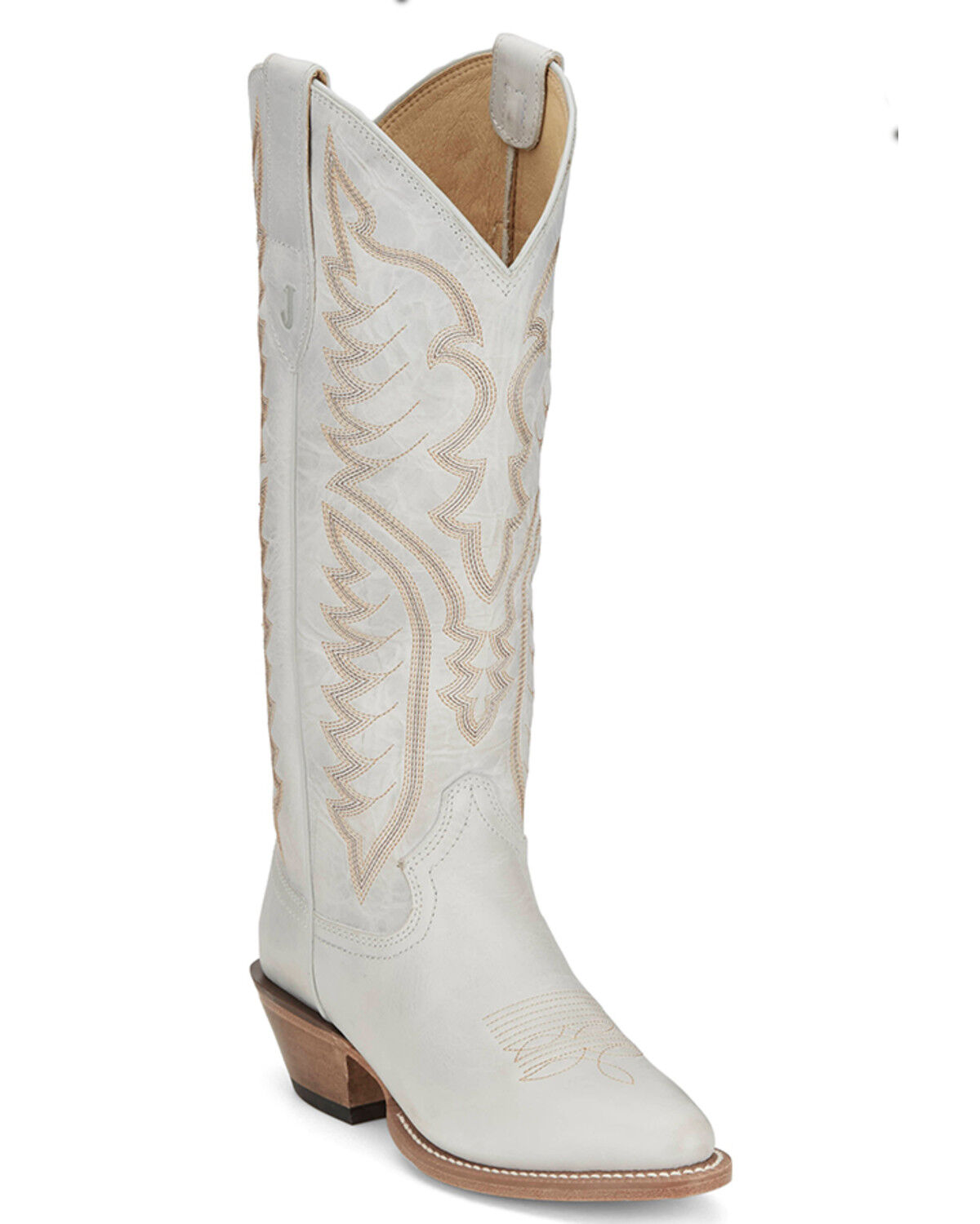 Image #1 - Justin Women's Evelyn Tall Western Boots - Snip Toe, Ivory, hi-res